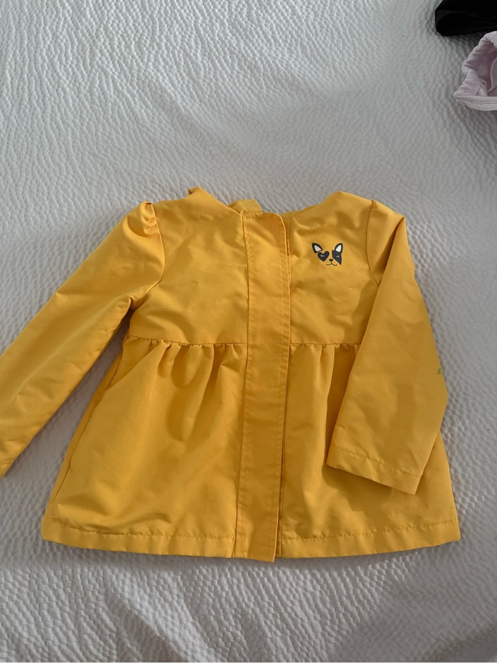 Gymboree Yellow Hooded Kids Raincoat with Small Dog Pattern